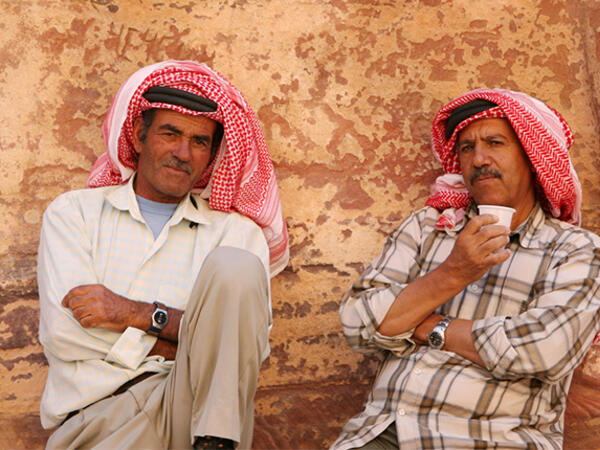Arabs drinking coffee