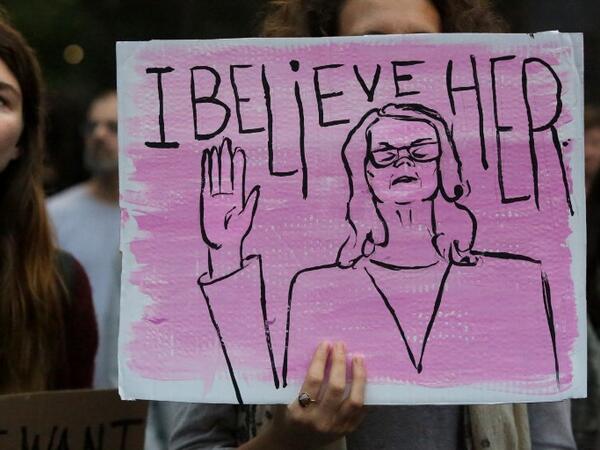 Protesters gather to demonstrate against Supreme Court Nominee Brett Kavanaugh in Union Square on October 6, 2018 in New York City. (Yana Paskova/Getty Images/AFP)