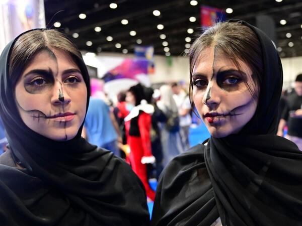 Cosplayers attend the Middle East Film & Comic Con on April 13 , 2019, in Dubai.  GIUSEPPE CACACE / AFP