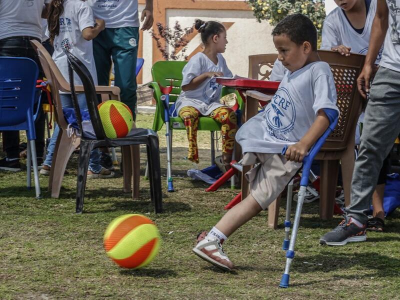The PCRF is a non-governmental organisation providing physical and psychological services for disabled children in Gaza Strip. SAID KHATIB / AFP