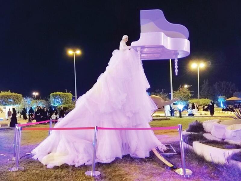 Ukrainian pianist Olina Lukashu performs at King Faisal Garden in Taif at an event organized in conjunction with Taif Season. (Photo/Supplied)