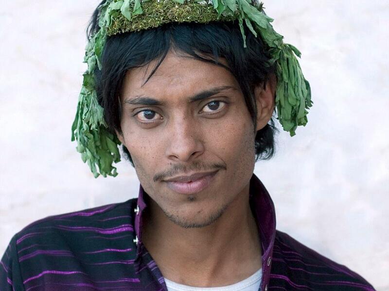 The men rarely see outsiders and locals reacted excitedly when Lafforgue first arrived, with this man calling his friends to tell them (Facebook)