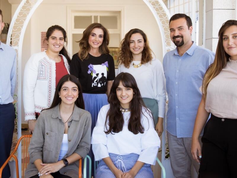 Her Majesty Queen Rania visited the offices of Amman Design Week (ADW) in Jabal Amman  (Twitter)