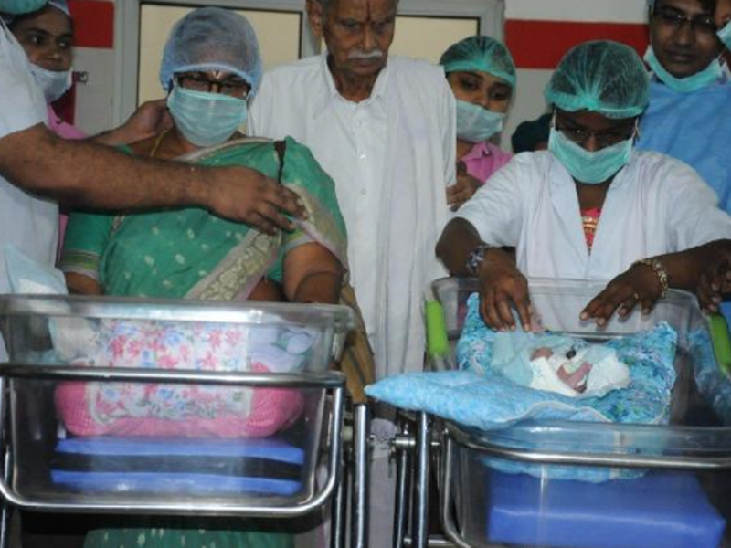Erramatti Mangayamma, 73, from Andhra Pradesh, had twins Thursday. (Twitter)