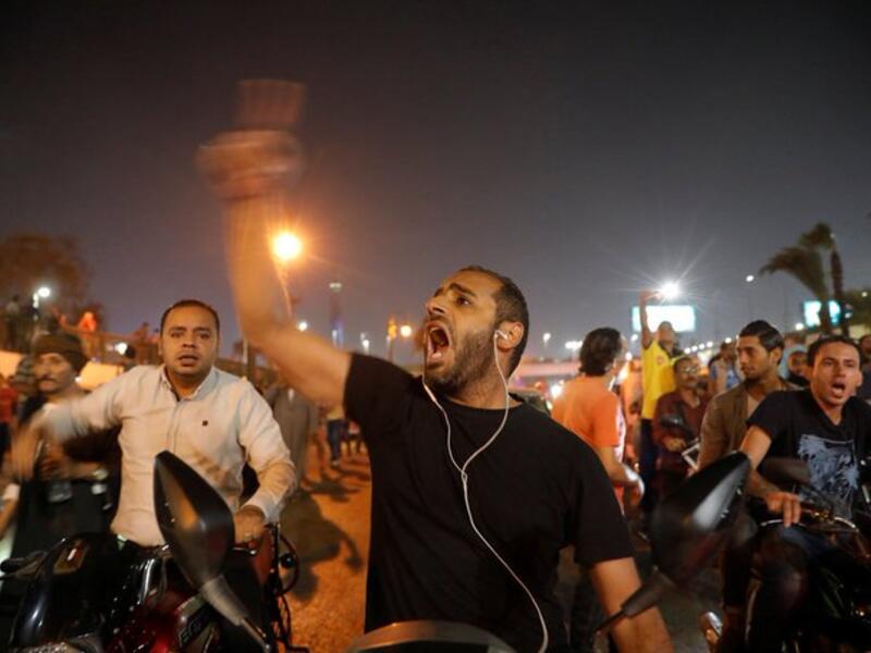 Hundreds of protesters demonstrated in central Cairo and several cities on Friday against al-Sisi. (Twitter)