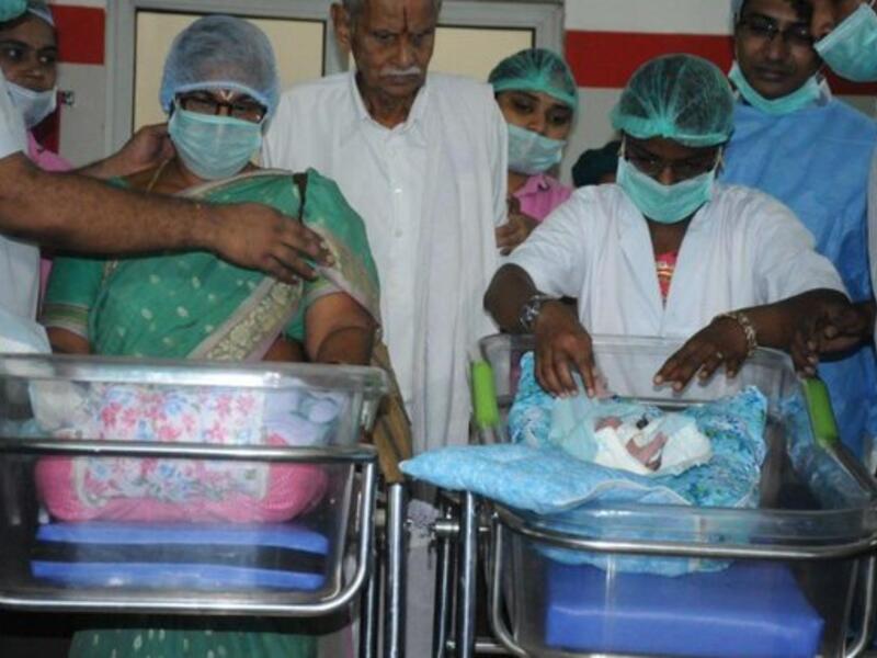 Erramatti Mangayamma could be the oldest ever person to give birth after the twins were conceived through IVF (Twitter)