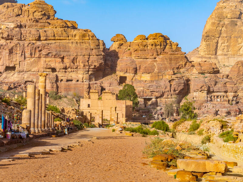 Colonnaded street leading to the Qasr al Bint in Petra, Jordan (Shutterstock) Colonnaded street leading to the Qasr al Bint in Petra, Jordan (Shutterstock)