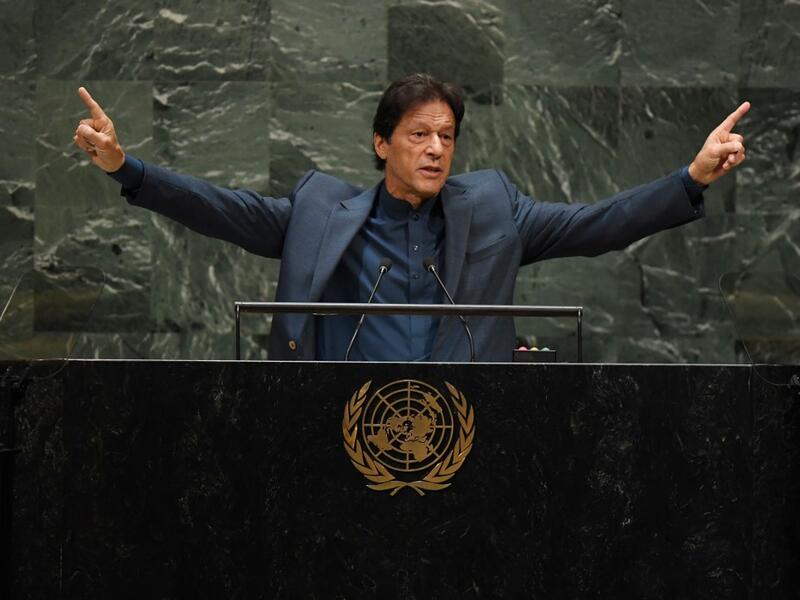 Pakistani Prime Minister Imran Khan speaks during the 74th Session of the General Assembly at UN Headquarters in New York. (AFP/ File Photo) Pakistani Prime Minister Imran Khan speaks during the 74th Session of the General Assembly at UN Headquarters in New York. (AFP/ File Photo)