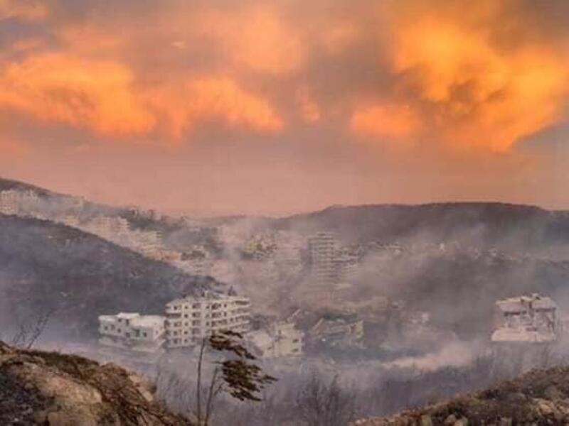 Sidon Fire Department and the Lebanese Army worked to put out the fire in the early hours of Monday, after it reportedly broke out at around 4:30 a.m. (Twitter)