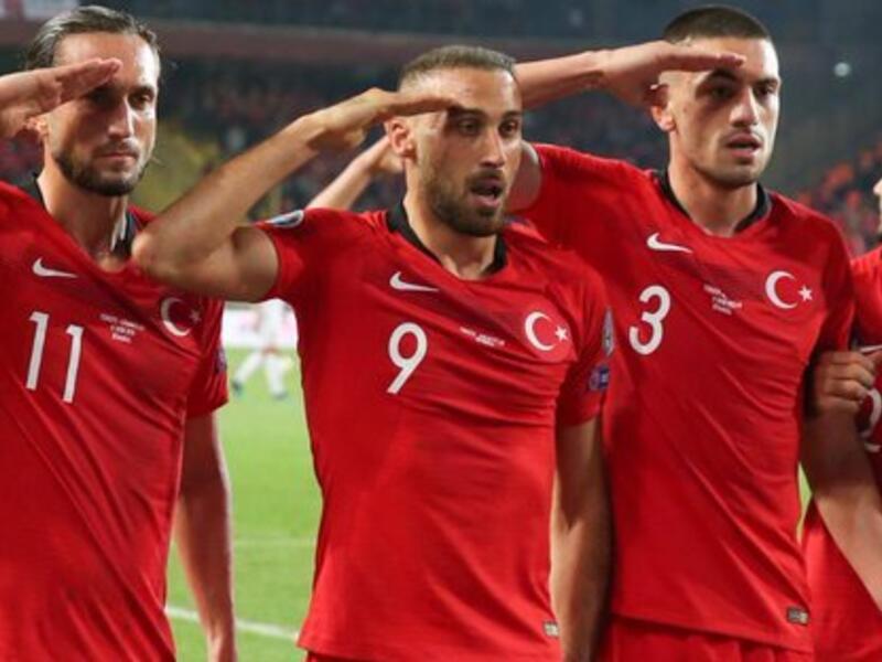 Turkish players perform military salute  (Twitter)