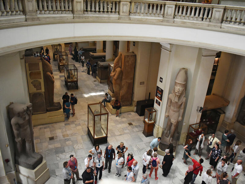 Interior view of The Grand Egyptian Museum (GEM), also known as the Giza Museum, described as the largest archaeological museum in the world. (Shutterstock/ File Photo)