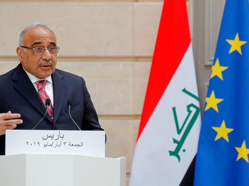 Iraq's Prime Minister Adel Abdul Mahdi speaks during a joint statement with French President at the Elysee Palace in Paris. (AFP/ File Photo)