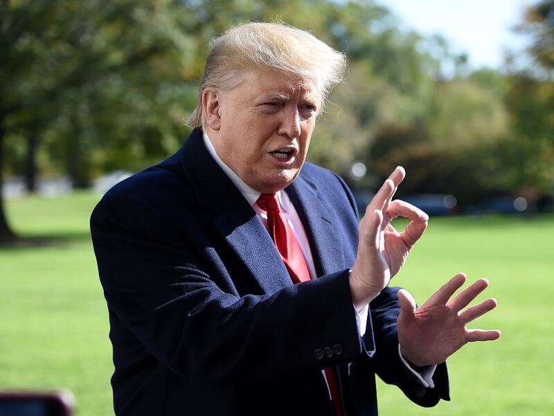 US President Donald Trump talks to the media on the South Lawn upon his return to the White House by Marine One, in Washington, DC, November 3, 2019, after returning from a trip to New York. Olivier Douliery / AFP