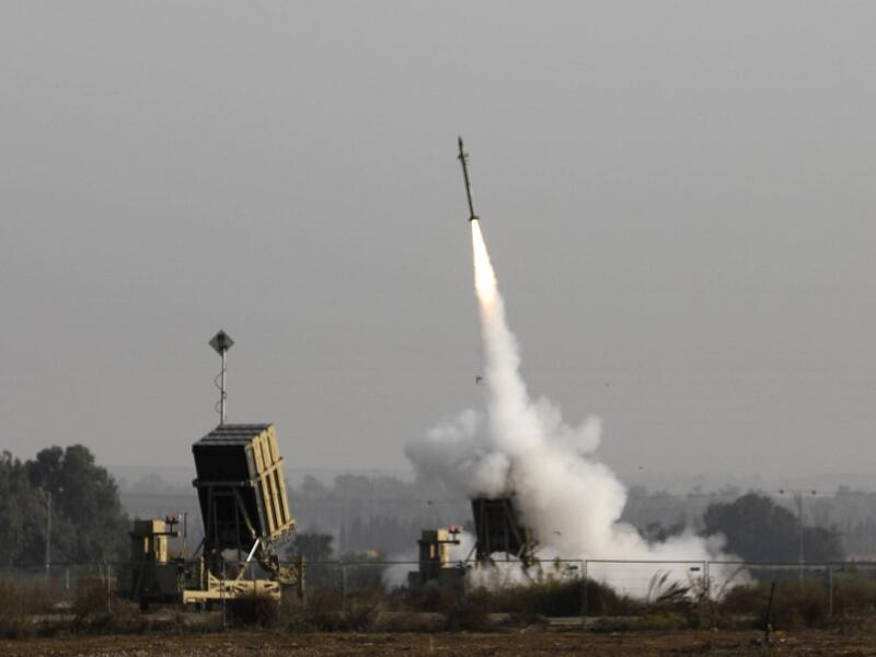 An Israeli missile launched from the Iron Dome defence missile system, designed to intercept and destroy incoming short-range rockets and artillery shells, is pictured in the southern Israeli city of Sderot on November 12, 2019. (AFP/ File Photo)
