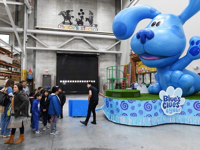 View of Blue's Clues and You! by Nickelodeon as local elementary school students get a first look at the new fleet of floats joining the 93rd annual Macy's Thanksgiving Day Parade® on November 19, 2019 in Moonachie City. Eugene Gologursky/Getty Images For Macy's Inc/AFP
