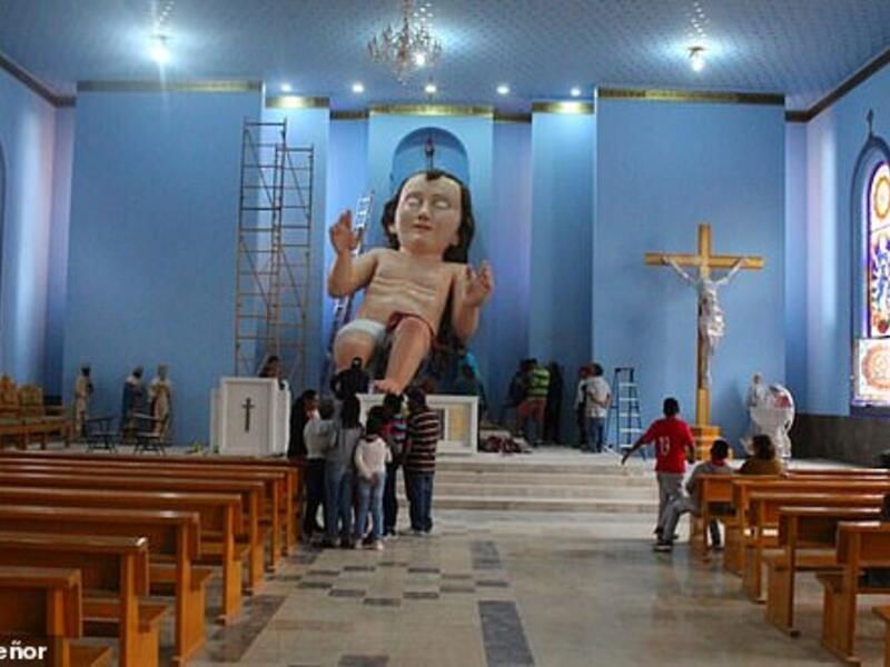 The statue was erected in the La Epifania del Senor church in the neighborhood of Zoquite in Guadalupe in the state of Zacatecas in central Mexico. (Epifania del Senor) The statue was erected in the La Epifania del Senor church in the neighborhood of Zoquite in Guadalupe in the state of Zacatecas in central Mexico. (Epifania del Senor)