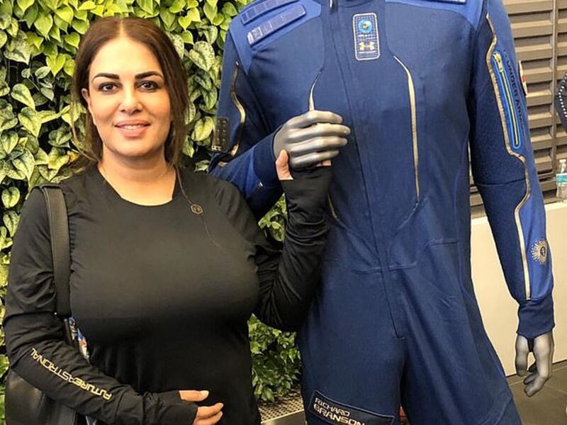 'The space suit (pictured here with Ms Salim) just needs a little bit of a tweak. And it's just amazing, the excitement building up and the whole plan on how it's going to happen', the future astronaut told Yahoo Finance. (Twitter) 'The space suit (pictured here with Ms Salim) just needs a little bit of a tweak. And it's just amazing, the excitement building up and the whole plan on how it's going to happen', the future astronaut told Yahoo Finance. (Twitter)