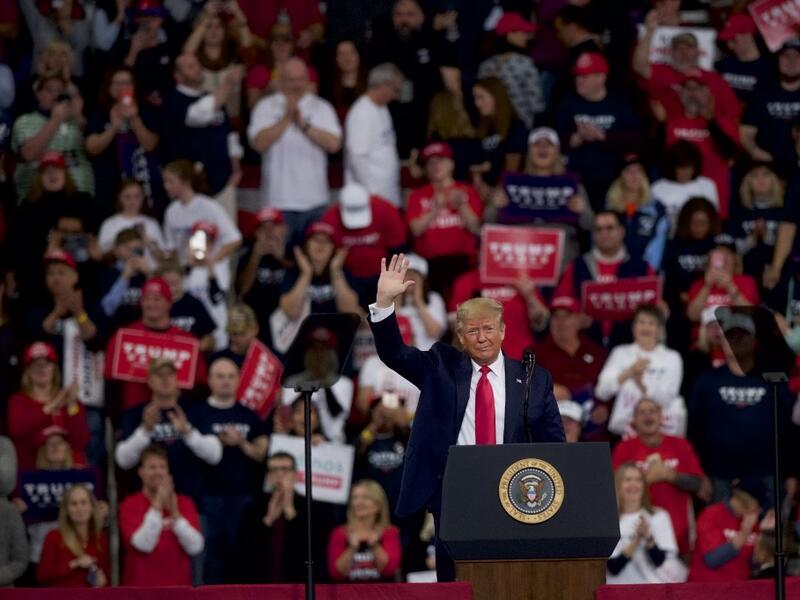 President Donald Trump waves during a campaign rally on December 10, 2019 in Hershey, Pennsylvania.  (AFP/ File Photo) President Donald Trump waves during a campaign rally on December 10, 2019 in Hershey, Pennsylvania.  (AFP/ File Photo)