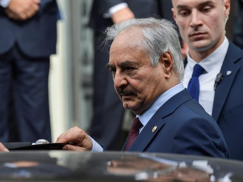 Libyan strongman Khalifa Haftar leaves after talks with Greek Foreign Minister in Athens, on January 17, 2020, days ahead of a peace conference in Berlin.(AFP/ File Photo)