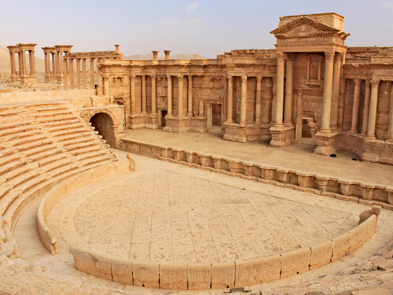 Ruins of the ancient amphitheater in Palmyra on syrian desert. (Shutterstock/ File Photo)