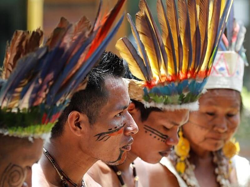 The doctor, who has not been named, had returned from vacation on March 18 to work with the Tikunas (pictured), a tribe of more than 30,000 people who live in the upper Amazon near the borders with Colombia and Peru (Shutterstock)