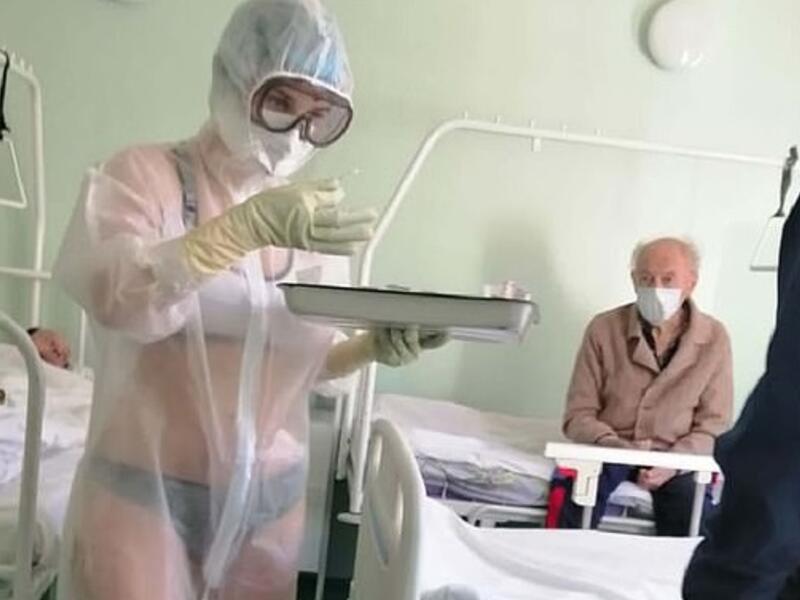 Picture taken by male patient - who said there were 'no complaints' - went viral . (Tulskie Novosti)
