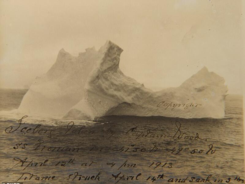 This photograph, showing an iceberg thought to have been the same one struck by the Titanic, was taken just two days before the ill-fated disaster that killed 1,522 people on April 14, 1912. (BNPS)