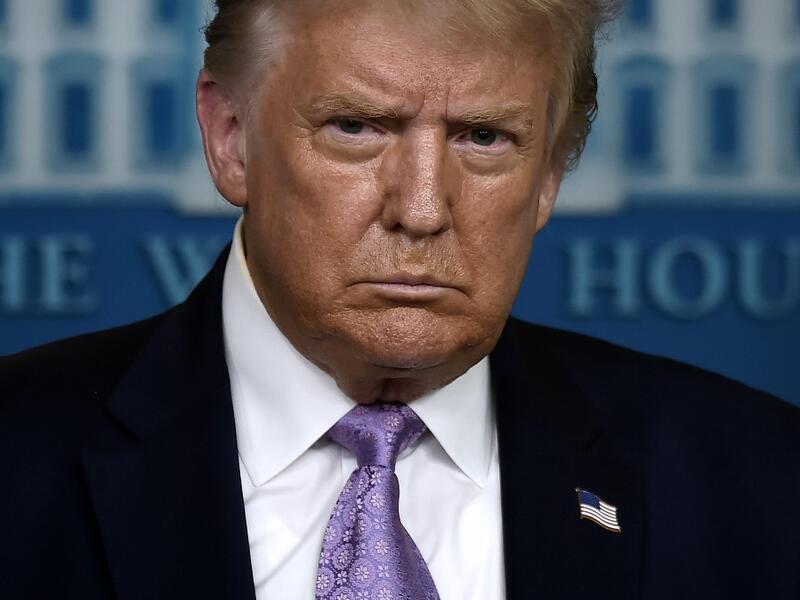 US President Donald Trump answers question during a press conference in the Brady Briefing Room of the White House in Washington, DC, on August 5, 2020. Olivier DOULIERY / AFP