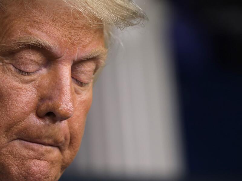 U.S. President Donald Trump holds a news conference in the Brady Press Briefing Room at the White House August 19, 2020 in Washington, DC. Trump called for a boycott of Goodyear tire brands Wednesday, saying the company's policy limiting political speech in the workplace bans employees from wearing his campaign hats. Earlier in the day, Press Secretary Kayleigh McEnany said that the Trump campaign's slogan Make America Great Again is pretty much synonymous with Blue Lives Matter these days. Chip Somodevilla