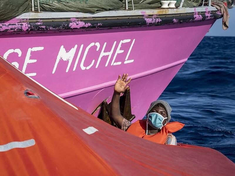 The Sea-Watch 4 vessel  has a clinic and has already rescued 201 migrants onboard and is itself still in search of a host port (AFP)