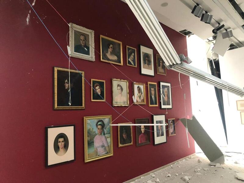 Several artworks at the museum have been damaged, including a portrait of the institution’s namesake Nicolas Sursock Photo: Marie Nour Hechaime, curator at Sursock Museum(www.theartnewspaper.com)