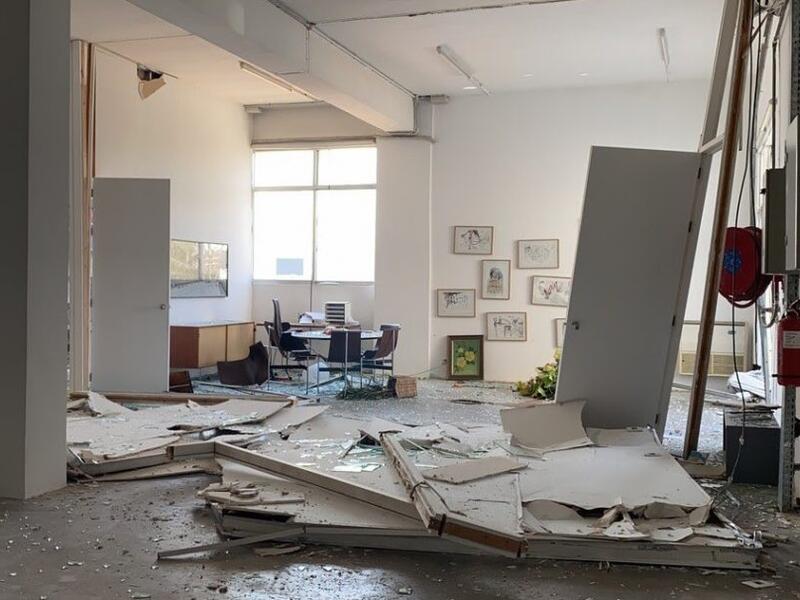 Sfeir-Semler Gallery in the aftermath of the explosion in Beirut. Image courtesy Sfeir-Semler (news.artnet.com)
