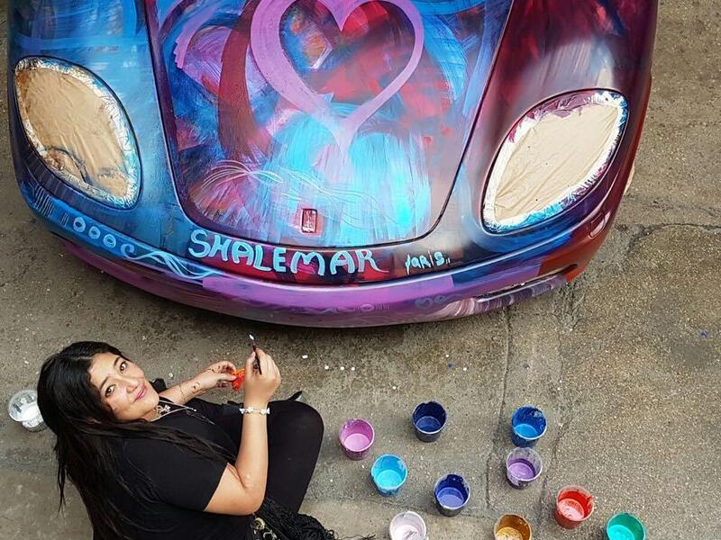 Sharbatly, a pioneer of the “Moving Art” school, is widely known for her style of painting on cars. (Instagram)