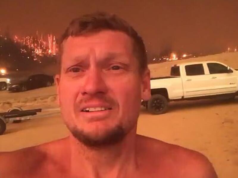 Jeremy Remington was airlifted from the Mammoth Pool area as the Creek Fire blazed through the Fresno area. (Facebook)
