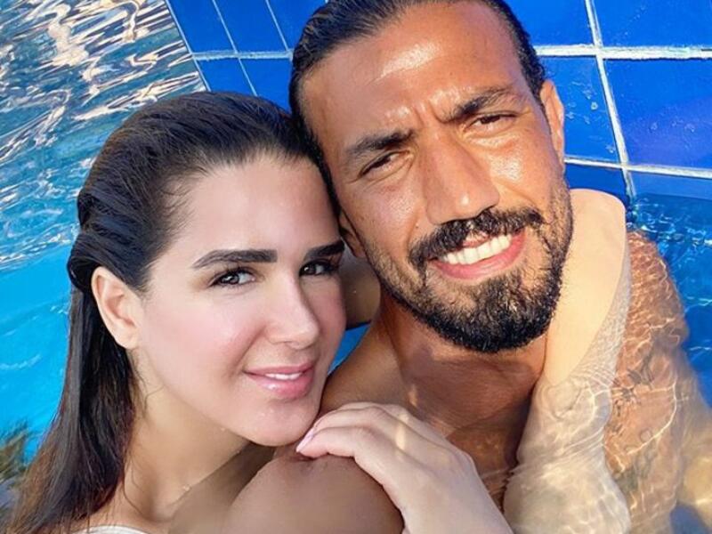 شيماء صابر وقبلة على الشفاه مع اللاعب رامي صبري..فيديو!