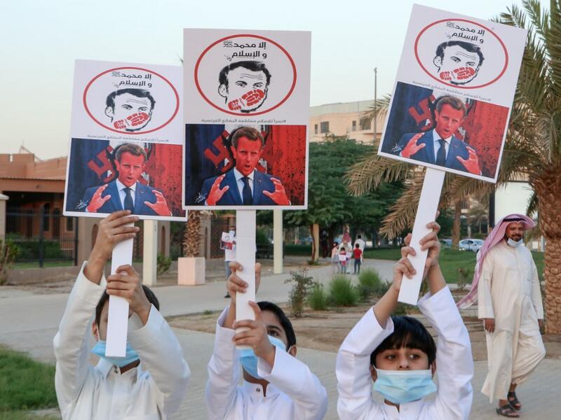 Several Middle Eastern countries slammed comments by President Emmanuel Macron defending cartoons of the Prophet Mohammed, with some instituting boycotts of French goods. AFP