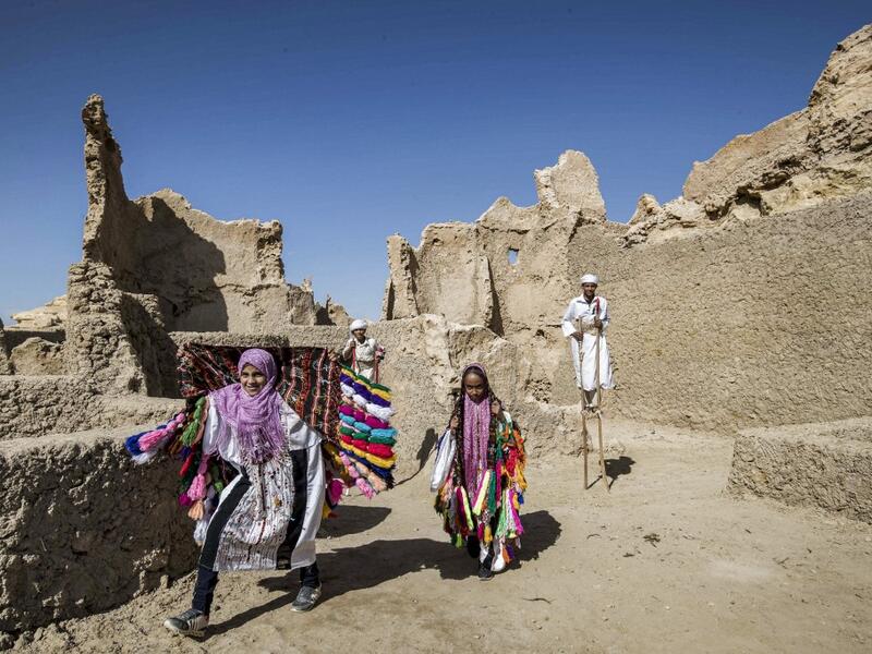 After it was worn away by erosion, and then torrential rains in 1926, the European Union and Egyptian company Environmental Quality International (EQI) from 2018 sought to restore the building, at a cost of over $600,000.  Khaled DESOUKI / AFP