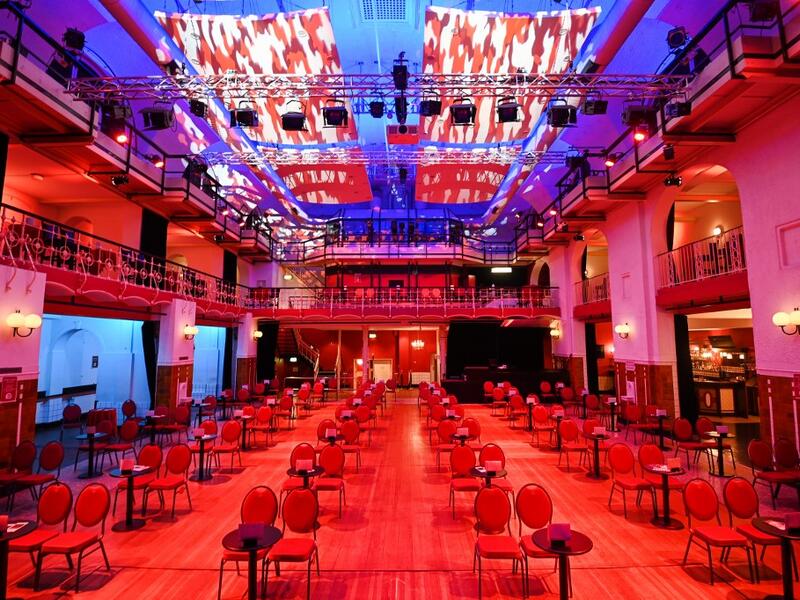 A picture taken on November 20, 2020 shows empty seats at the Ebertbad theater in Oberhausen, western Germany. The Ebertbad was built in 1894/95 as one of the first public baths in the German Empire and now serves as a theater with 450 seats. No public events will take place at theaters until December, 2020 to limit the spread of the novel coronavirus. Ina FASSBENDER / AFP