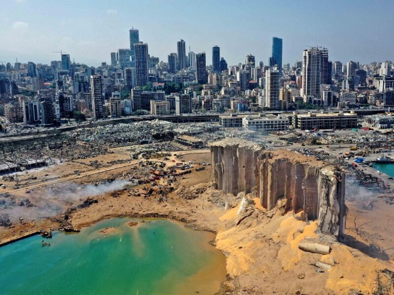 120,000 metric tons of food were lost as Tuesday’s explosion destroyed Beirut’s port. Photo: AFP