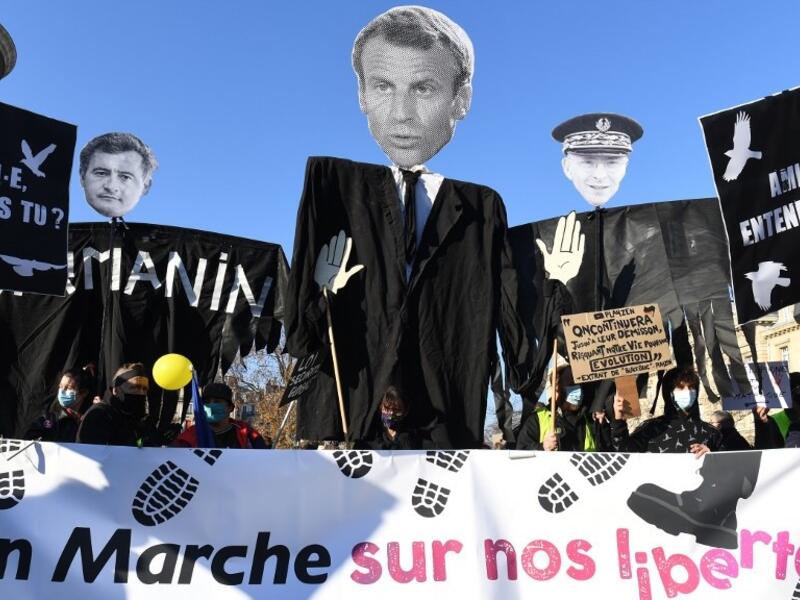 Dozens of rallies are planned Saturday, November 28, against a new French law that would restrict sharing images of police, only days after the country was shaken by footage showing officers beating and racially abusing a black man. (AFP/File)