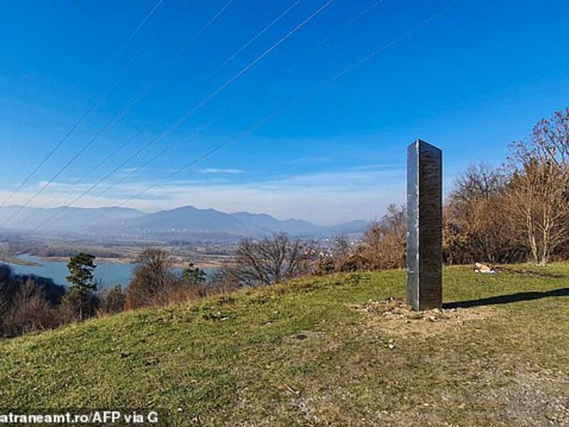 In northern Romania, a monolith was found on Batca Doamnei Hill in the city of Piatra Neamt last Thursday. (AFP)