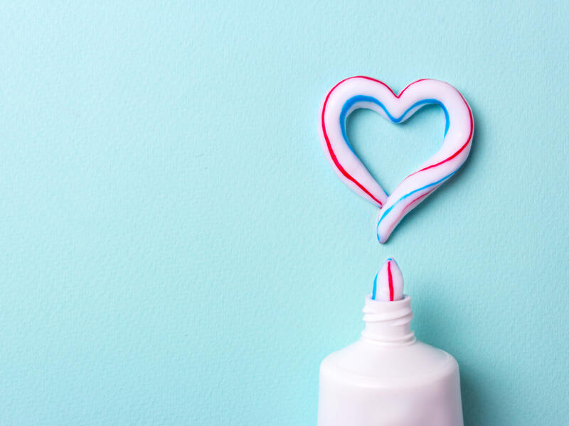 9. The colored strips in toothpastes