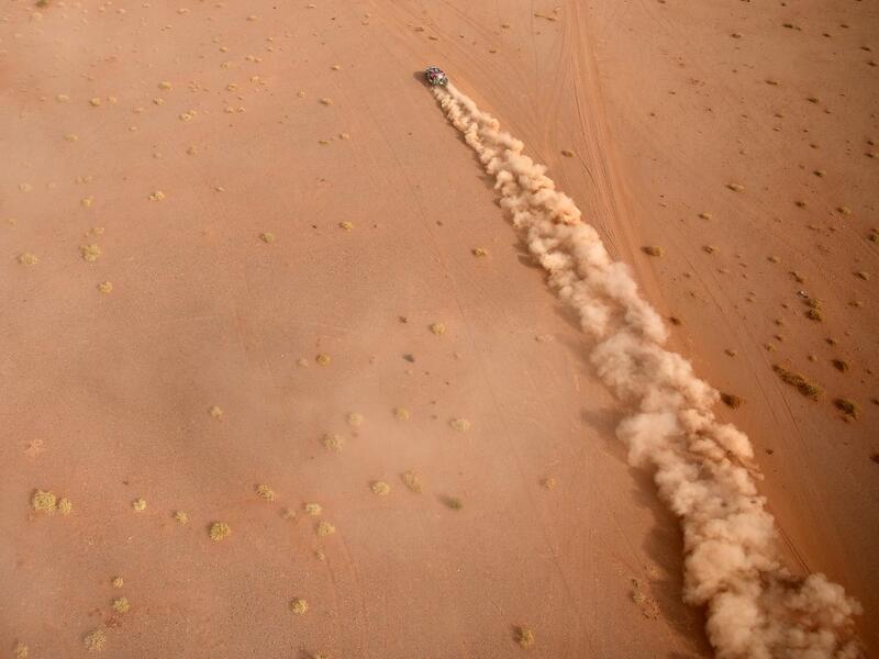 Toyota's driver Yazeed Al Rajhi of Saudi Arabia and co-driver Dirk Von Zitzewitz of Germany compete during the Stage 10 of the Dakar Rally 2021 between Neom and Alula in Saudi Arabia, on January 13, 2021. (Photo: FRANCK FIFE / AFP)