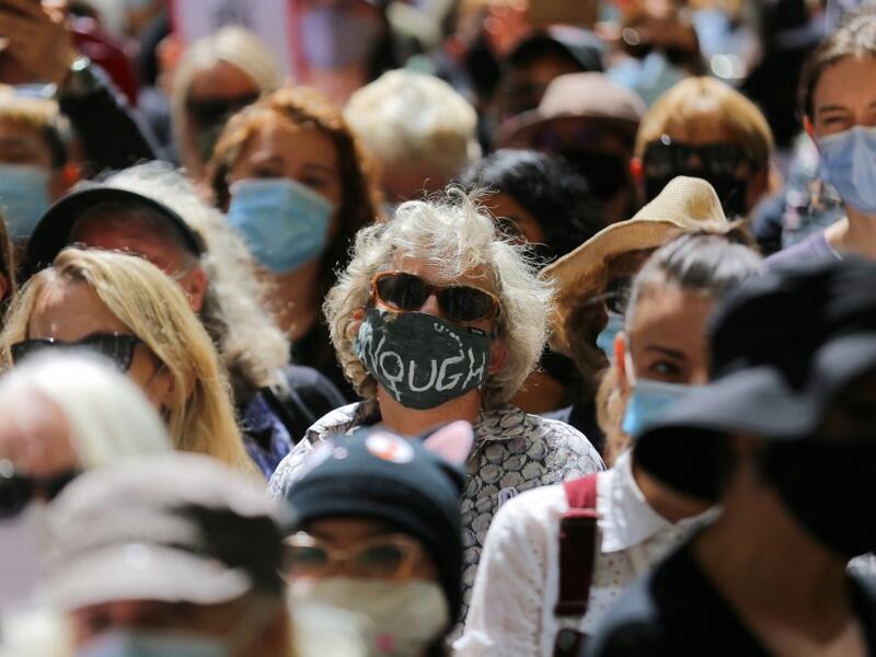 A rally against sexual violence and gender inequality in Australia