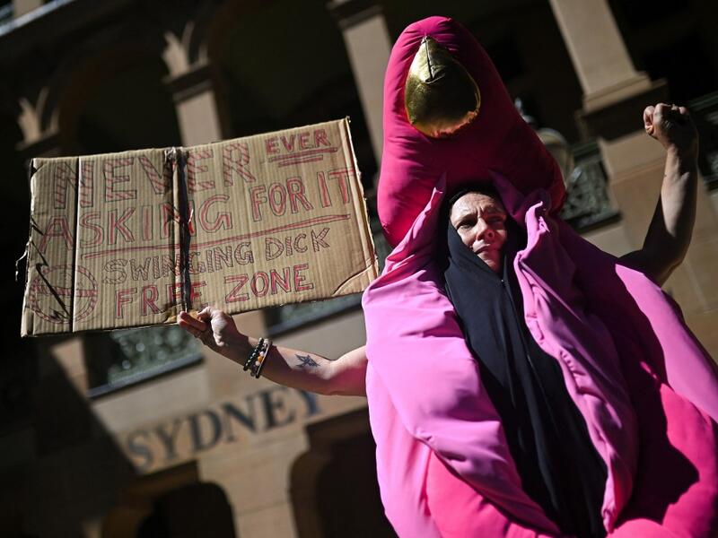 A rally against sexual violence and gender inequality in Australia