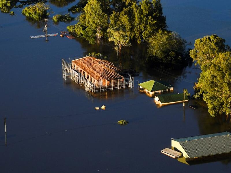 Australian floods in the Windsor suburb of northwestern Sydney