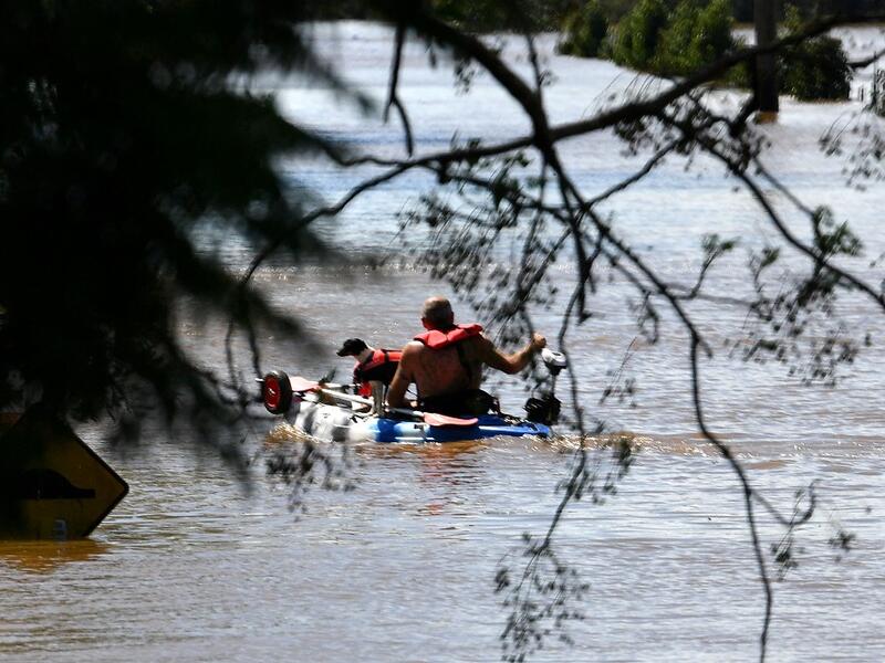Australian floods in the Windsor suburb of northwestern Sydney