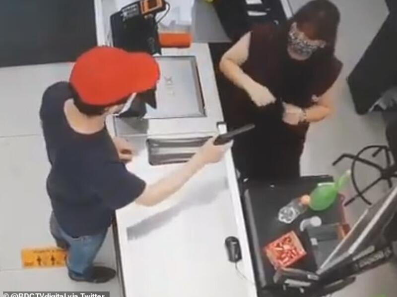 Priest uses a fake gun to rob a supermarket