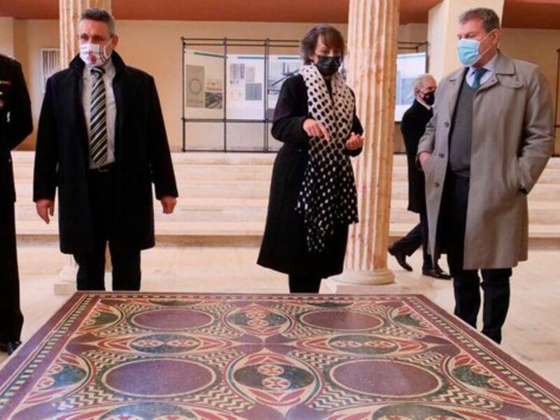 A mosaic from the times of the Roman Emperor Caligula recovered
