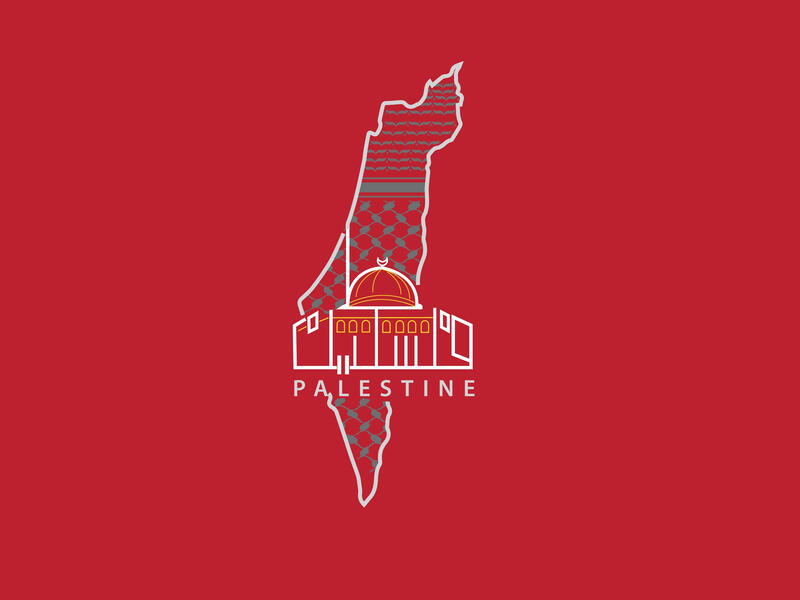 Palestine and quids and map typography 